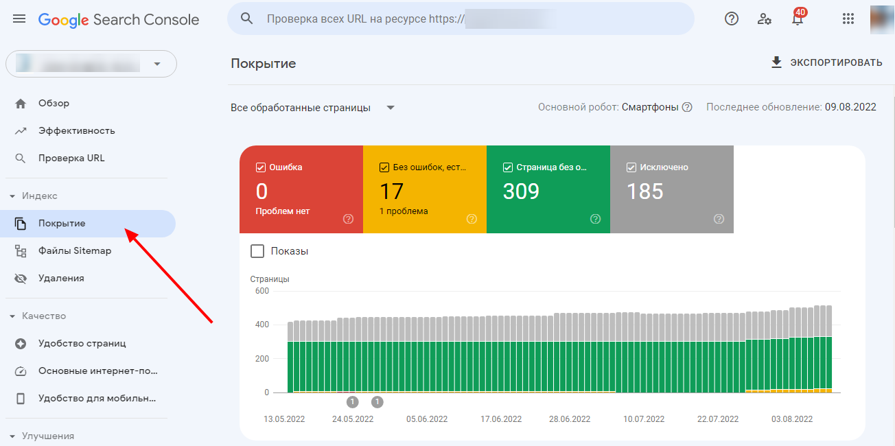 результат пошукової видачі google search console