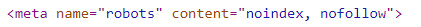 metatag noindex nofollow